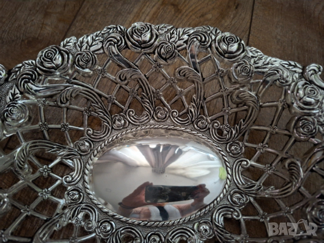 Посребрена фруктиера, снимка 3 - Антикварни и старинни предмети - 52889506