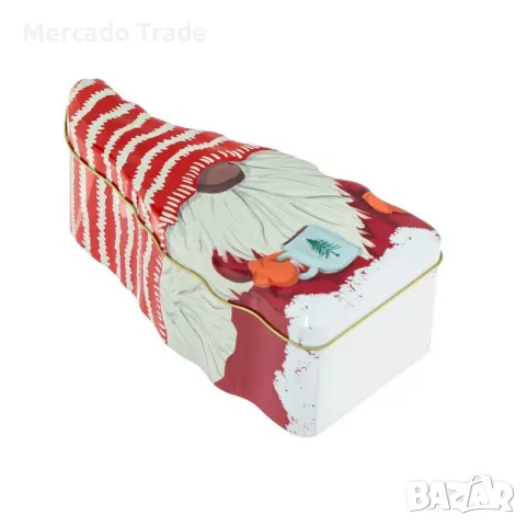 Коледна кутия Mercado Trade, За сладки, Метал, Гном, снимка 3 - Кутии за храна - 47660964