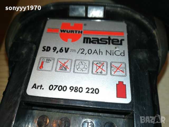 wurth LI-ION charger+battery pack-germany 0211202200, снимка 13 - Винтоверти - 30651540