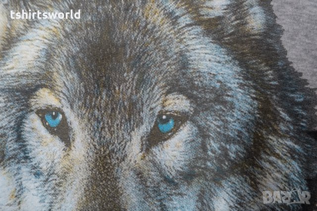 Нов мъжки суичър с трансферен печат Вълк със сини очи, в два цвята, снимка 7 - Суичъри - 27496023