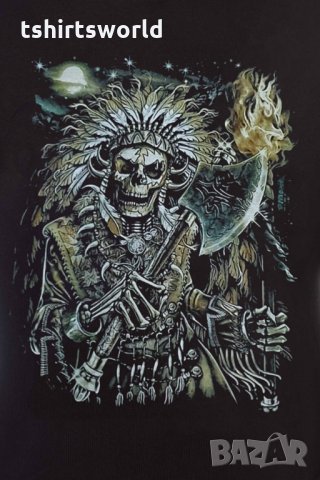 Нов мъжки суичър с дигитален печат Скелет с брадва, Викинг серия, снимка 9 - Суичъри - 31912283
