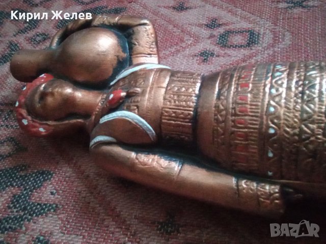 Бутилка стара керамична фигурална  ръчно рисувана етно тематика 43745, снимка 9 - Колекции - 44449158