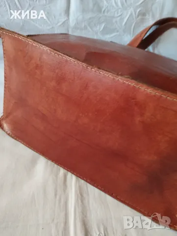 ЕСТЕСТВЕНА ОЖА голяма дамска чанта, цвят тъмен карамел, снимка 3 - Чанти - 49740254