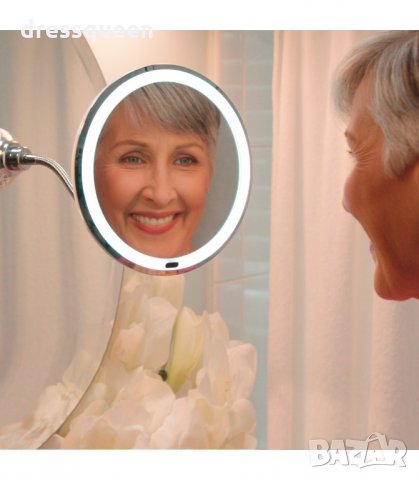 2479 Огледало , с гъвкава дръжка, LED осветление и вакуумно поставяне, снимка 4 - Други - 34272303