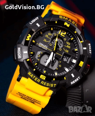 SMAEL Yellow — Мъжки аналогово-цифров часовник, снимка 2 - Мъжки - 54247987
