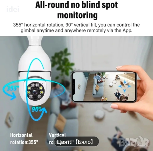 Лед охранителна камера лесен монтаж, снимка 3 - Камери - 53340798