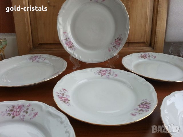 Стар български порцелан чинии плитки, снимка 2 - Антикварни и старинни предмети - 33962258