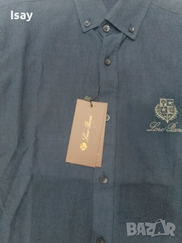 Мъжка риза ЛОРО ПИАНА в тъмно син цвят, снимка 2 - Ризи - 53918928