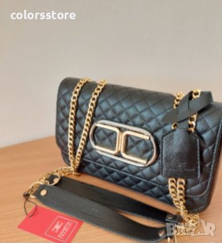 Луксозна Черна чанта/реплика  Elizabeth Franchi  код SG-5-Z, снимка 5 - Чанти - 40700003
