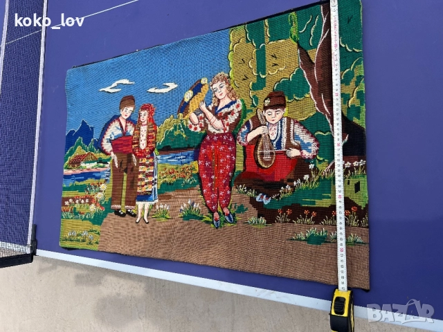 Стар гоблен тъкан, снимка 6 - Антикварни и старинни предмети - 51644289