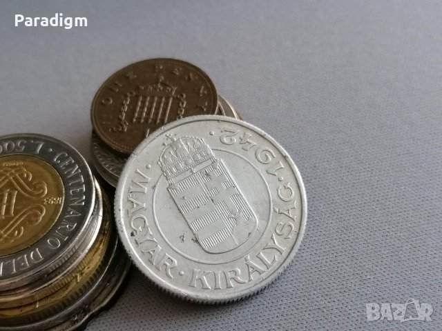 Монета - Унгария - 2 пенгьо | 1942г., снимка 2 - Нумизматика и бонистика - 37678530