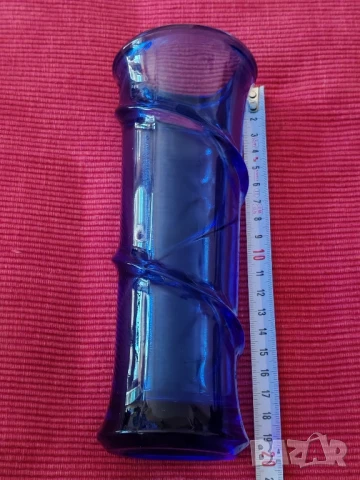 Комплект пепелник и ваза от цветно стъкло, синьо. , снимка 7 - Други стоки за дома - 51227139