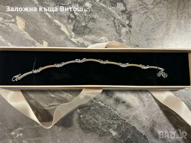 Златна гривна 14к 11.99 грама със черни камъни , снимка 9 - Гривни - 50301711