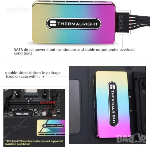 Thermalright Интегриран ARGB вентилаторен хъб, снимка 3 - Друга електроника - 48218457