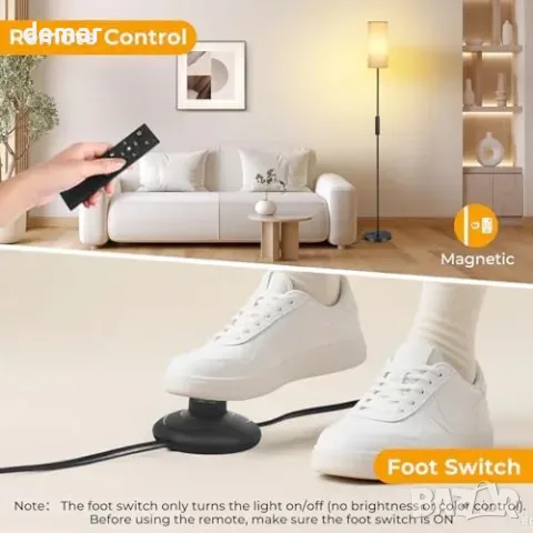 Подова LED лампа 12 W с дистанционно и плавно димиране, 171 см, снимка 4 - Лампиони - 55955505