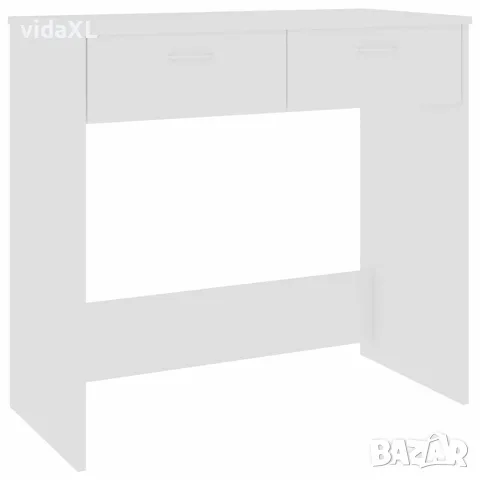 vidaXL Бюро, бяло, 80x40x75 см, инженерно дърво