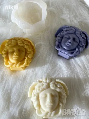 Голямо лице медуза Версаче versace силиконов молд форма смола шоколад гипс сапун свещ, снимка 3 - Форми - 47907588