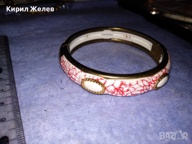 ПОЗЛАТЕНА СТОМАНЕНА МОДНА АРТ ГРИВНА КРАСИВ ВИНТИДЖ ДИЗАЙН 37939, снимка 7 - Гривни - 40837188