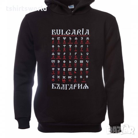 Нов мъжки суичър с трансферен печат Глаголица, България, снимка 2 - Суичъри - 31911893