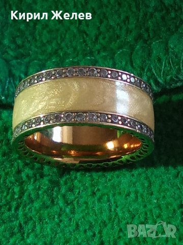 T1 ALE R 50 ПОЗЛАТЕН СКЪПОЦЕНЕН ЕМАЙЛИРАН ПРЪСТЕН PANDORA МАРКОВО ФЕШЪН БИЖУ с ДИАМАНТЧЕТА 25266 , снимка 18 - Пръстени - 34884063