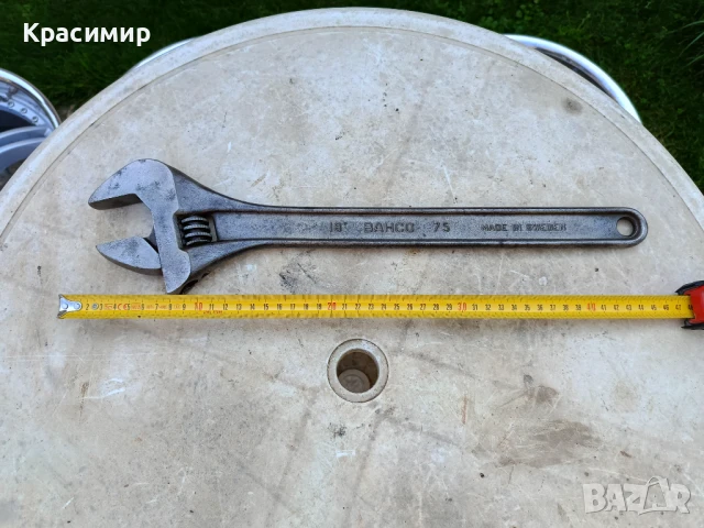 Раздвижен шведски ключ "BAHCO" 18" отлично състояние
