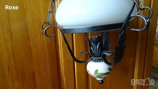 Полилеи, декорация в стил Рустик, метал и порцеланова част., снимка 5 - Полилеи - 48311461