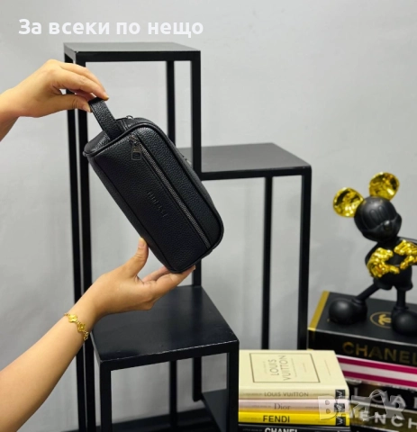 Emporio Armani✅Hugo Boss и др. Мъжка Кожена Черна Чанта Код E654, снимка 2 - Чанти - 51479416