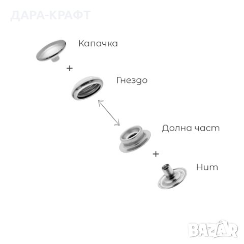 Тик-так копчета - 15мм - Месинг - Обикновен тип - никел, антик, оксид, 10бр, снимка 5 - Други - 42232935