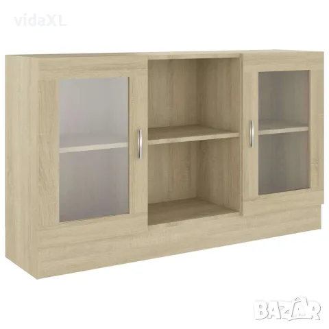 vidaXL Шкаф витрина, дъб сонома, 120x30,5x70 см, инженерно дърво