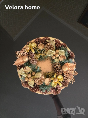 Венец/ свещник РЪЧНА ИЗРАБОТКА, снимка 4 - Декорация за дома - 52920417