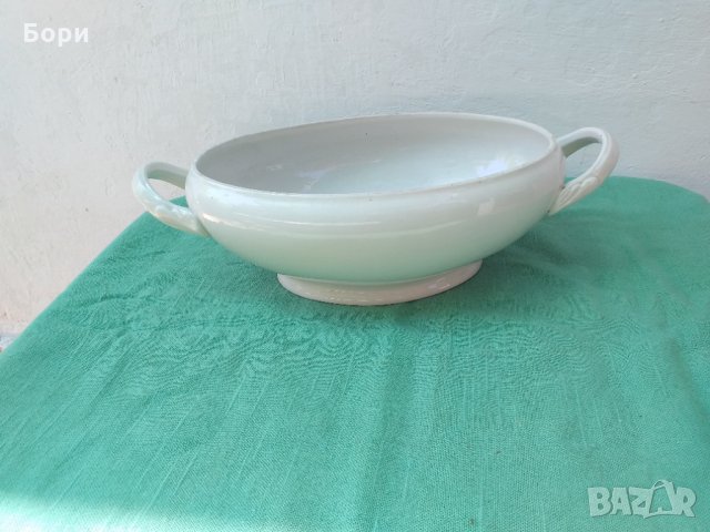 Български порцелан голяма елипсовидна купа, снимка 6 - Чинии - 33753985