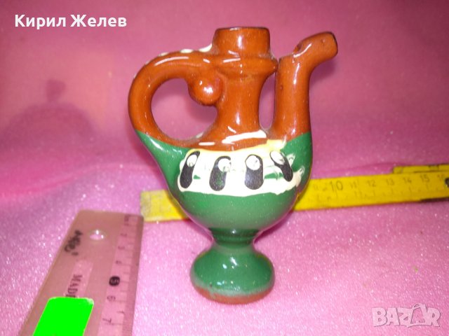 КЕРАМИЧНО БЪРДУЧЕ СВИРКА РЪЧНА МАЙСТОРСКА ИЗРАБОТКА ТРАДИЦИОНЕН ЕТНО СУВЕНИР ГЛЕДЖОСАНА ГЛИНА 42923, снимка 2 - Декорация за дома - 44309125