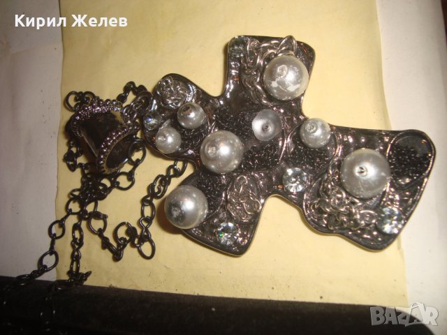 МОДЕН АРТ СРЕБРИСТ ПЕРЛЕН КРЪСТ с ВЕРИЖКА 24304, снимка 7 - Колиета, медальони, синджири - 33953305