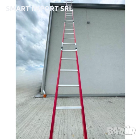 Професионална стъклопластова стълба KMP406F , 4x6 стъпала, снимка 2 - Железария - 52006720