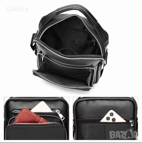 Премиум/Луксозна мъжка професионална чанта с голям обем /Черна естест. кожа!, снимка 2 - Чанти - 51291129