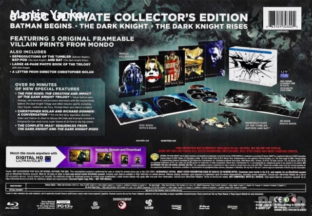 Колекционерско блу рей издание на тъмния рицар трилогия Кристофър Нолан blu ray комплект с колички , снимка 3 - Blu-Ray филми - 52387270