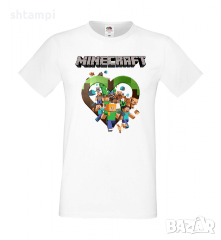 Мъжка тениска майнкрафт Minecraft 5,Minecraft,Игра,Забавление,подарък,Изненада,Рожден Ден., снимка 18 - Тениски - 36495159