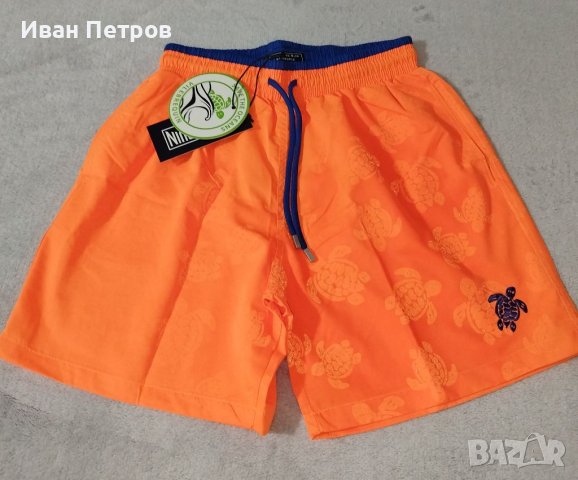 Мъжки бански Vilebrequin оранжеви с воден ефект нови модели 2023 шорти панталонки 
