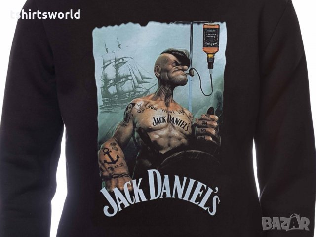 Нов мъжки суичър с дигитален печат Попай Моряка - Джак Даниелс, снимка 3 - Суичъри - 31562867