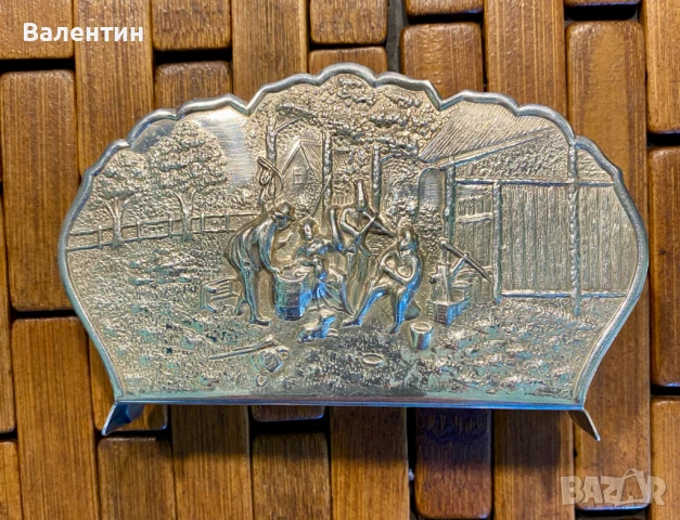 #1503# Държач за салфетки. Винтидж. Посребрена. От Дания, снимка 3 - Аксесоари за кухня - 50685165
