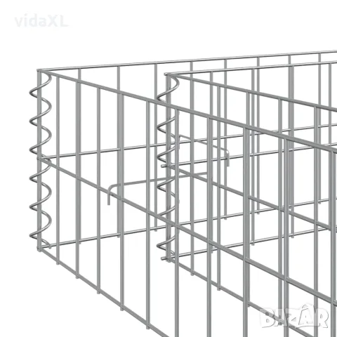vidaXL Габион повдигната леха, поцинкована стомана, 800x100x20 см, снимка 7 - Саксии и кашпи - 56146220