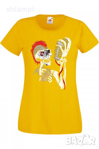 Дамска Тениска Sceleton singer,Изненада,Повод,Подарък,Празник, снимка 3 - Тениски - 37639423