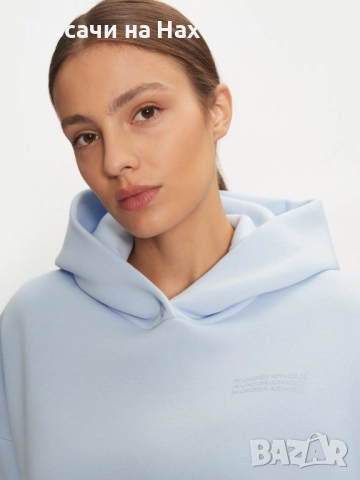$91 Унисекс суичър Under Armour UA Icon Fleece Ultra 2XL Oversized Hoodie светло син blue, снимка 7 - Суичъри - 52113431