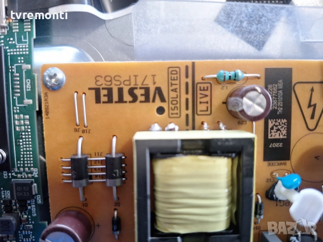 POWER BOARD 17IPS63, for,  TELEFUNKEN  модел 32VEF2000 32inc DISPLAY VES315UNFH-L3-Z01, снимка 2 - Части и Платки - 54005164