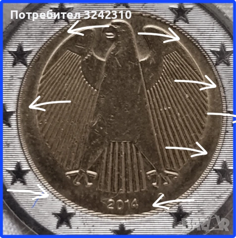 Монета от 2 евро – грешка при сечене, снимка 3 - Нумизматика и бонистика - 53978927