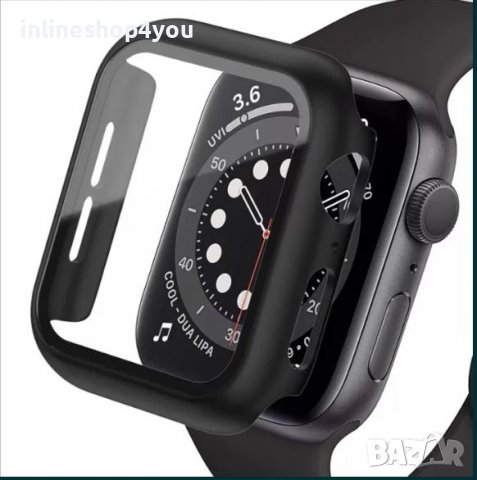 Матов Кейс + Стъклен Протектор за Apple Watch 8 7 6 SE 5 45mm 41 44 40