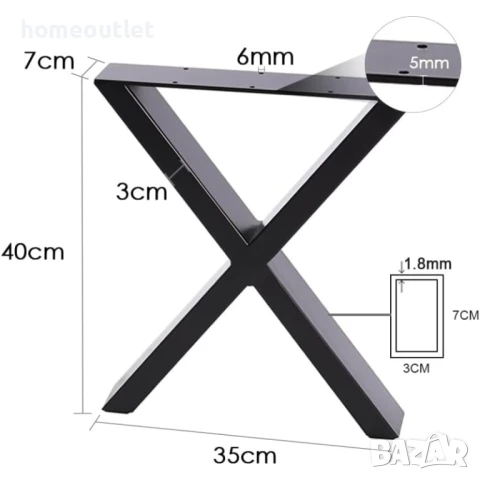 Крака за маса със солидна конструкция и висока товароносимост PM0398, снимка 3 - Маси - 36598485