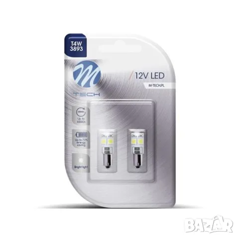 M-Tech LED крушки 12V 2 броя, снимка 2 - Аксесоари и консумативи - 55865075
