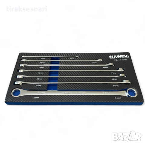 Комплект Дълги Прави Звездогаечни (Удължени) Ключове HAWEK 7 части – 8-24 мм, снимка 2 - Други инструменти - 50720926