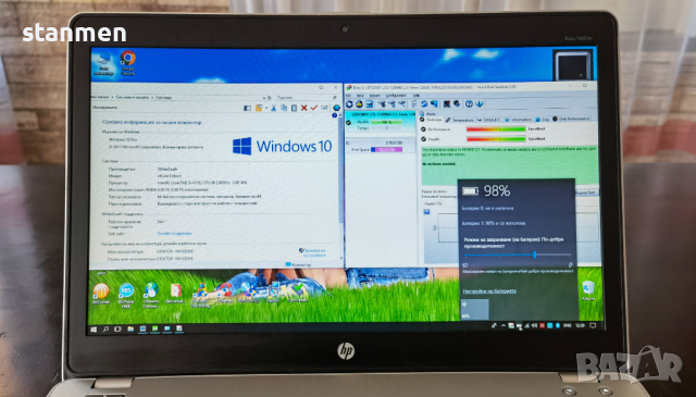 Продавам лаптоп HP EliteBook Folio 9480m/4х2ghzThr/4gb/SSD128gb/мат14сКам/НОВАбат/Профилактиран/Ал.К, снимка 5 - Лаптопи за дома - 44726763
